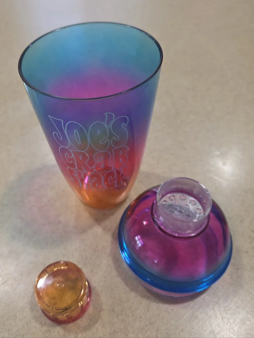 Joe's Crab Shack Rainbow Drink Shaker